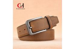China First Layer Cowhide Leather Belt Simple Needle Seven Level Electroplated Buckle supplier