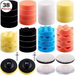 38pcs 3In Car Polishing Pad Kit 7.5cm Polisher Attachment For Drill for sale