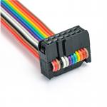 Custom 2.54mm 12 Pin Ribbon Cable IDC Socket UL2651 28AWG Flat Wire Assembly for sale