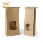 PEO BOPP Standing Zipper Bakery Bread Packaging Paper Bag With Clear Window for sale