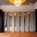 Acoustic Operable Sliding Foldable Partition Wall Panels MDF Laminate Finish