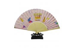 China Personalized Customized Printing Bamboo Hand Fan Clack Foldable Japanese Hand Fan supplier