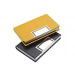 Luxury PU Leather Magnetic Name Card Holder Debossing Logo Metal Card Case Wallet for sale