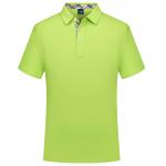 Plain Dyed Mens Polo Shirt Customized Fabric Green Breathable T Shirt for sale