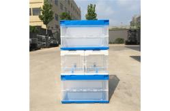 China Attached Lids Collapsible Plastic Tote Boxes / Foldable Plastic Container supplier