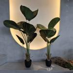 Realistic Artificial Fan Palm Tree with Natural Green Foliage