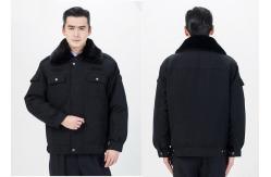 China Fur Collar Security Guard Uniform , Security Guard Jackets With Two Pockets supplier