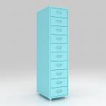 home Mobile Metal 10 Drawers Storage Cabinet  With Castor Wheels for sale