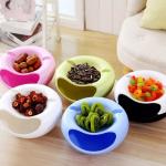 Sustainable Plastic Household Storage Container Pistachio Nut Bowl With Shell Holder