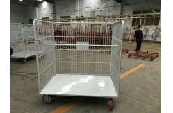 China High Gloss 6.0mm Wire 50*100 Mesh Roll Container Trolley supplier