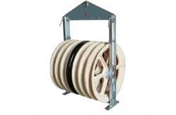 China Middle Steel Six Nylon Seven Wheel Conductor Pulley For Stringing Equipment supplier