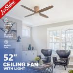 Low Profile 4 MDF Blades LED Ceiling Fan with Smart Control and 3000K/4500K/6000K CCT for sale
