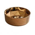 Luxury Glazed Round Ceramic Basin Impact Resistant For Bathroom for sale