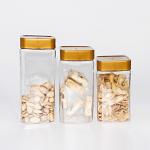 Square Pet Material Transparent Food Storage Canister With PP Lid For Kitchen for sale