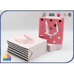 Pink Printing Present Package Paper Shopping Bags With Ribbon Handles