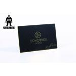 Rectangle Metal Gold Medal / CR80 Plated Matte Black Business Card With Etching Logo for sale