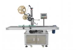 China PLC Controlled Automatic Desktop Doypack Pouch Label Applicator for Flat Surface supplier