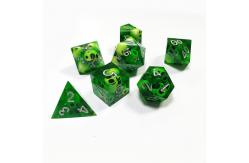 China Green Crystal Skull Resin Boarding Dice Set Dragon and Dungeon supplier
