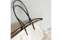 China Cotton Cosmetic Shoulder Zip Beach 50cm Handle Canvas Bag supplier