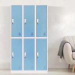 Hospital Furniture Metal Lockers 6 Door Steel Locker 0.6mm  Thick Multipurpose for sale