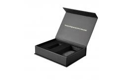 China Magnet Paper Rigid Packaging Box Black Collapsible With Foam supplier