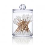 Cotton Swab Storage Box 10 oz Clear Plastic Apothecary Jar  for Bathroom for sale