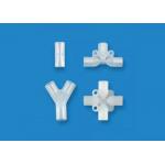 PP PTFE Four Way Tube Connector Plastic Female Connection for sale