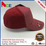 Unisex Red Printed Baseball Caps Customizable Logo With Adjustable Strap