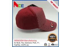 China Unisex Red Printed Baseball Caps Customizable Logo With Adjustable Strap supplier