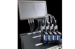 China 4 Heads Inkjet Date Coder Machine 600 DPI High Resolution Industrial Inkjet Printer supplier