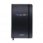 7.5*9.5 inches Ruled Lined Black Writing Black Color Notebook With Rounded Corners for sale