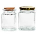 Empty Freezing Glass Jars Pantry Containers 50ml Clear Square