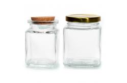 China Empty Freezing Glass Jars Pantry Containers 50ml Clear Square supplier