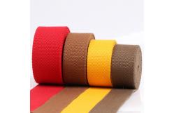 China Red Brown Polyester Cotton Ribbon Tape For Bags And Suitcases Handle supplier