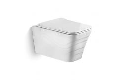 China Modern Bathroom Round One Piece Wall Hung Toilet Rimless With Flower Pattern supplier