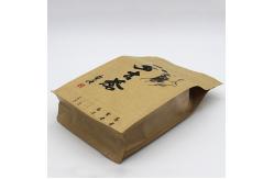 China Stand Up Kraft Paper ziplockk Bags Resealable Flat Bottom Coffee Bag supplier