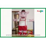 Cartoon Characters For Birthday Parties Custom Standing Colorful Inflatable Pig Inflatable Cartoon Chracter for sale