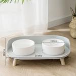 Ceramic Pet Feeder Bowls Anti Overturning Detachable Elevated Rice Basin for sale