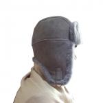 Double Face Genuine Leather Shearling Trapper Hat Plain Fashion Style for sale