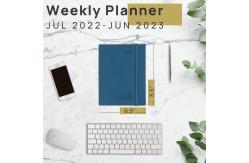 China Custom 2023-2023 Planner Medium Night Blue Softcover With Hourly Schedule supplier