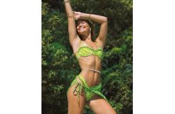 China Twp Pieces Sexy Women Bikini White Green UPF Protection Summer Bathing Suits UPF50++ supplier