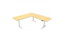 China 3 Legs L Shape Height Adjustable Metal Office Desk With Motors supplier