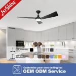 52 Inch Dimmable LED Light Ceiling Fan With Lights Remote Control 6 Speed