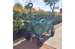 China Collapsible Wide PU Wheels Beach Folding Wagon Stretchable Handle Picnic Camping Cart supplier