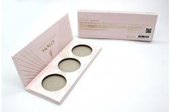 China Magnet Closure Empty Blush Palette 36mm 3 Pan Palette For Cosmetics supplier