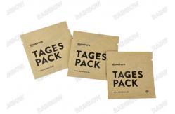 China Kraft Paper Three Side Sealed Sachet Biodegradable Pouch for Tablet Pill supplier