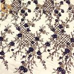 20% Polyester 3D Embroidery Lace Fabric By Handmade Beaded for sale