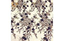 China 20% Polyester 3D Embroidery Lace Fabric By Handmade Beaded supplier