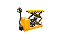 China 1500kg Manual Scissor Lift Table Red Hydraulic Table Lift Cart supplier