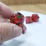 Red pomegranate Sequins Resin Boarding Dice Set  dnd dice